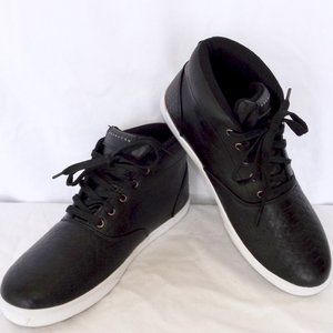 Black Leather High Top Sneakers, Hardlined by Sean John, Size 9.5, EUC!